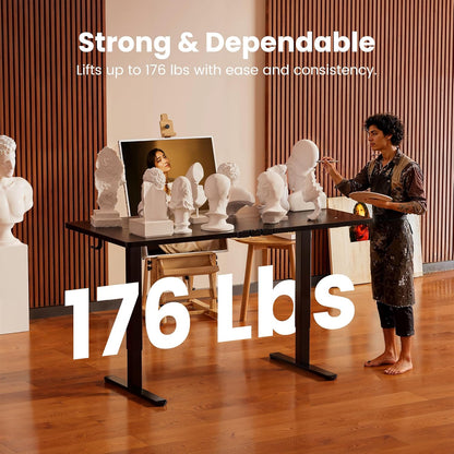 Height Adjustable Electric Standing Desk, 48 X 24 Inches Sit Stand up Desk, Memory Computer Home Office Desk (Black)